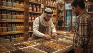 Rose Valley Perfumes staff customer agarwood consultation Murshid Bazar Dubai