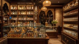 Rose Valley Perfumes store at Murshid Bazar, Deira Dubai - authentic Arabian oud, attars, Dehnal Oud, Bukhoor, and long-lasting perfumes for Dubai's heat.