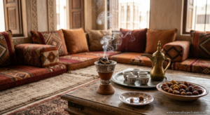Emirati majlis with bukhoor and mabkhara - oud perfume culture Dubai Dubai