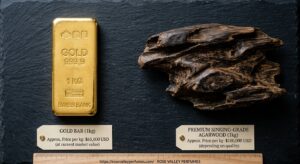 Premium agarwood compared to gold bar - why agarwood costs more than gold per kilogram