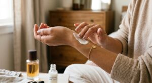 moisturizing skin before applying fragrance oil