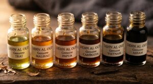 natural colour variation across a few genuine oud oils